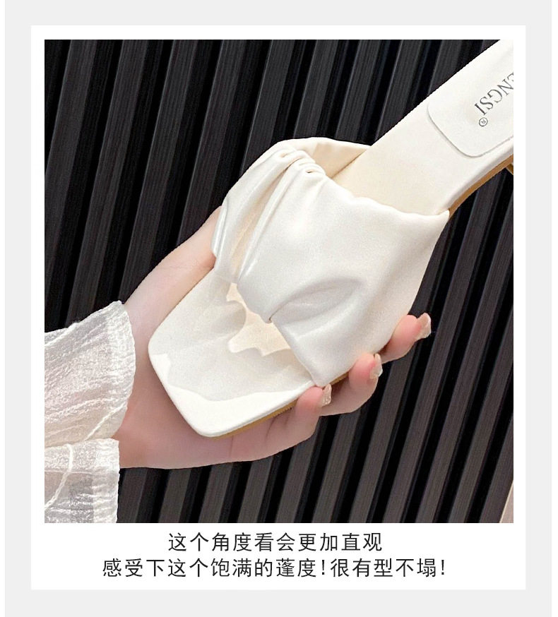 Dép sandal nữ quai ngang mũi vuông gót vuông đế cao 3–5 cm — Màu mơ, Màu nâu chi tiết 14