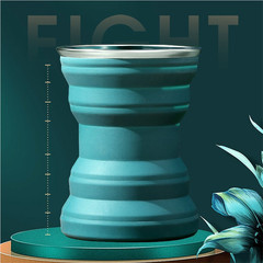 Creative Mini Foldable Silicone Telescopic Cup with Lid, Portable Outdoors Travel Grooming Water Cup