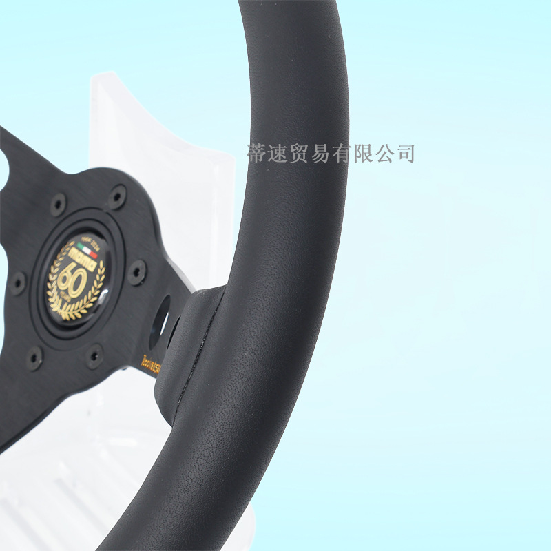 Factory Direct Sale Momo 14inch Concave 60Th Anniversary Genuine Leather Suede Racing Steering Wheel Universal