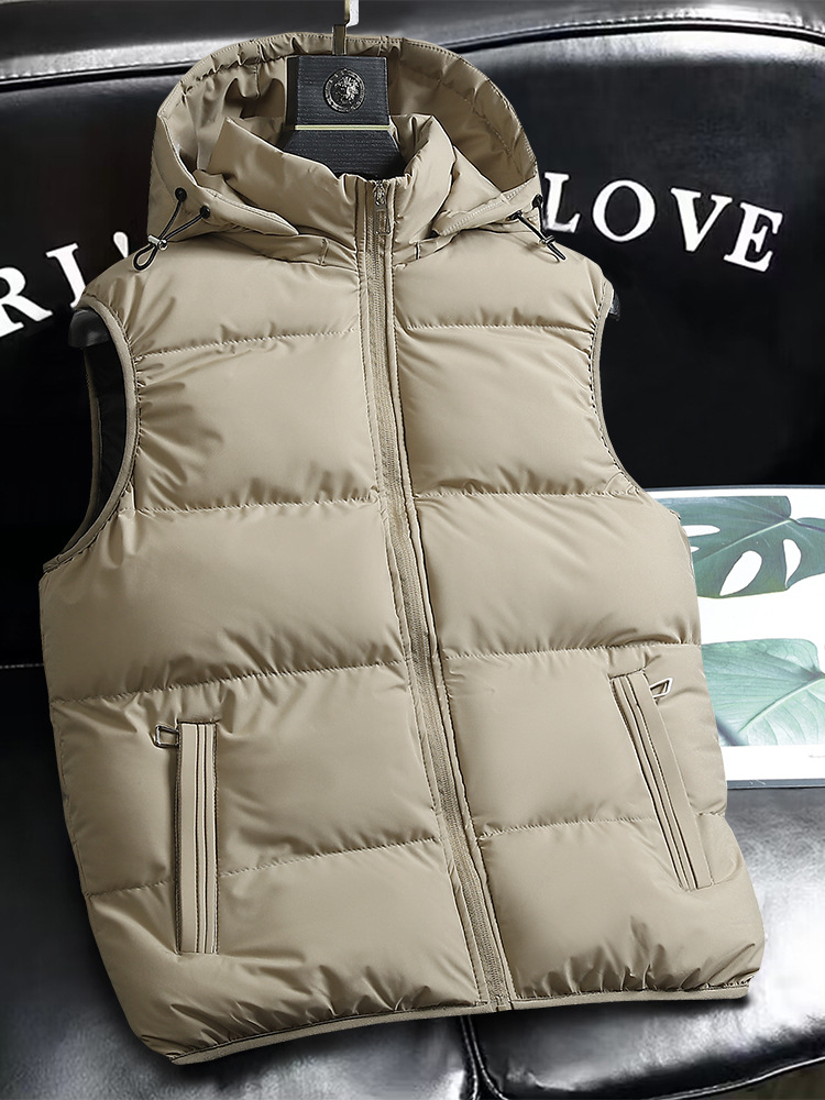 Otoño y invierno caliente a prueba de viento, chaleco de algodón grande suelto y grueso, chaleco de herramientas de moda para hombres y mujeres, sombrero universal