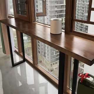 实木吧台书桌飘窗靠窗休闲桌长条桌阳台桌窗台吧台桌窄条桌茶桌