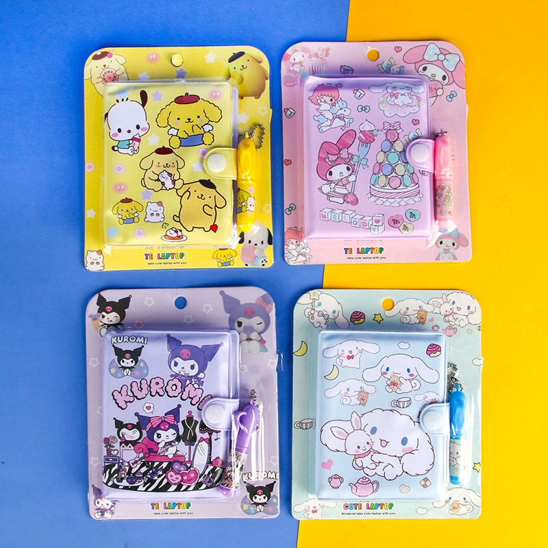 Канцелярский набор (DINO) Cute Mini Laptop Notebook, шариковая ручка и брелок — assorted персонажи