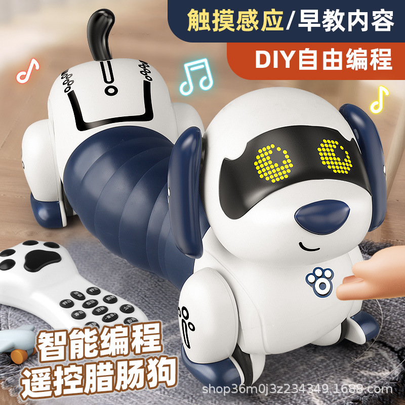 2025 nuevo niño biónico inteligente programación robot perro juguete simulación de trucos llamará a caminar perro eléctrico controlado por control remoto