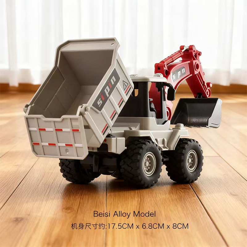 Children's Alloy Excavator Toy Boy Transporter Bulldozer Rescue Boy Engineering Vehicle Toy Car Direct Sale
