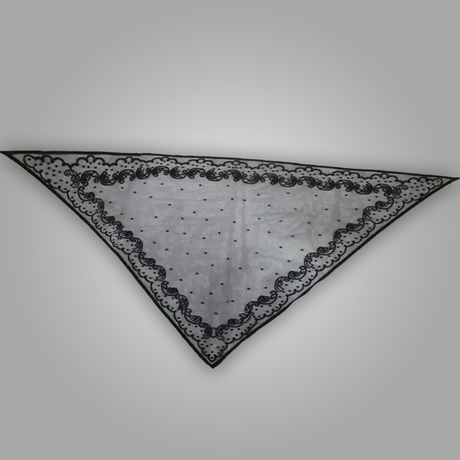 1Pc Lace Triangle Headscarf Belt for Women, Spring French Retro High-End Triangle Scarf, Pastoral Style Headwear Tie