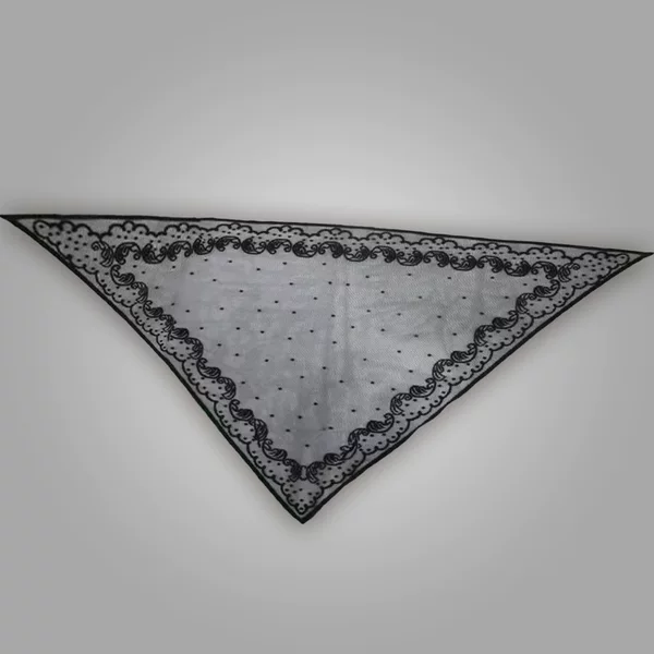1Pc Lace Triangle Headscarf Belt for Women, Spring French Retro High-End Triangle Scarf, Pastoral Style Headwear Tie