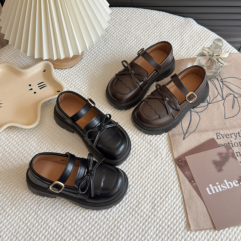 Niñas zapatos de cuero de estilo británico 2026 primavera y otoño nuevos zapatos de suela suave princesa marizhen para niños zapatos casuales de suela gruesa image 4