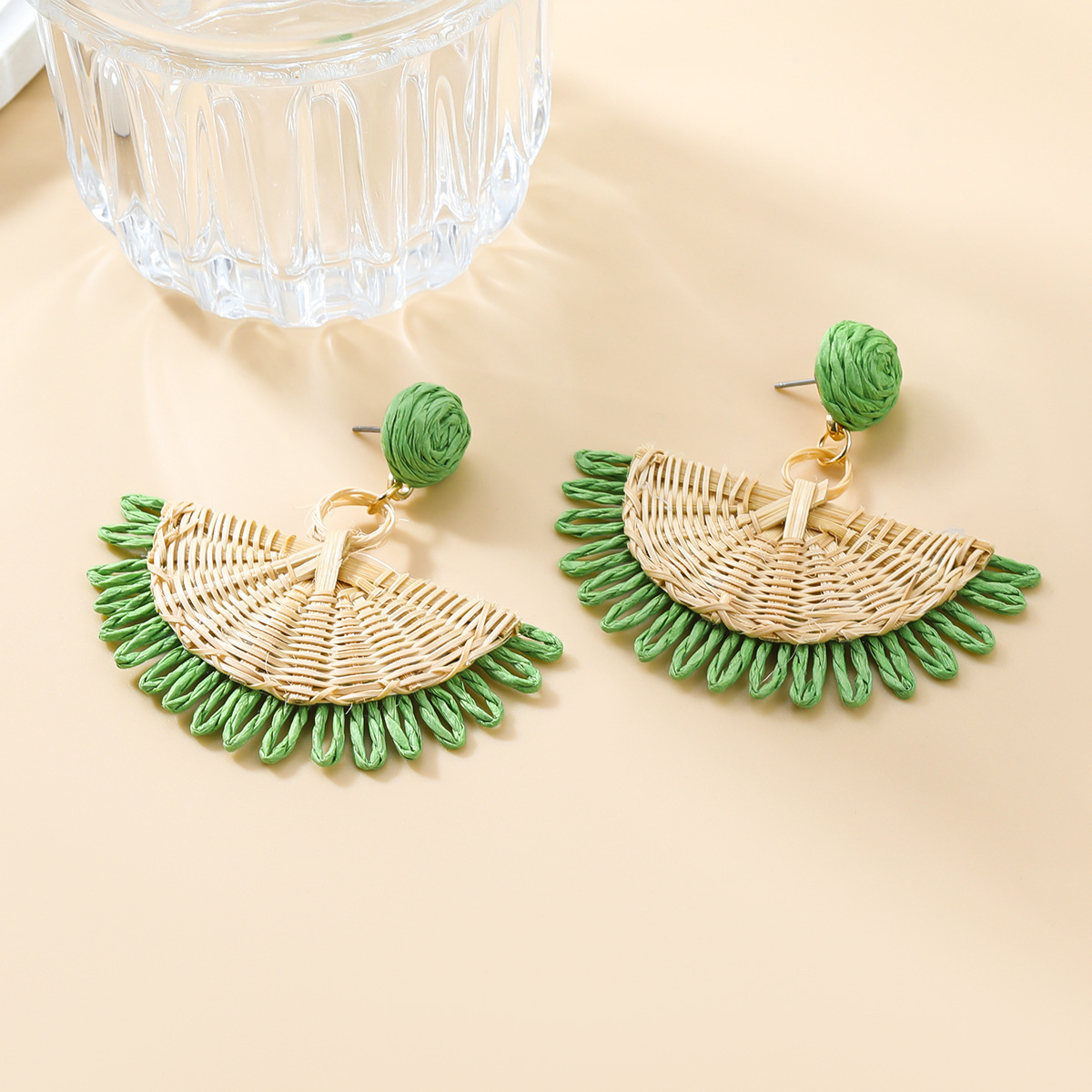 7g Weight 304 Stainless Steel Ear Needle Material Drop Earrings Classification 1 Pair Quantity Holiday, Weekend Occasion raffia Material Geometric Pattern All Seasons Season Women's Gender Braid Design Vacation, Ethnic Style Style 1 Pair Vacation Ethnic Style Geometric Braid Raffia Drop Earrings 6