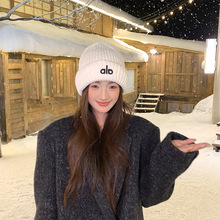 2025秋冬季新款韩版ins刺绣针织帽子女保暖防寒百搭大头围套头帽