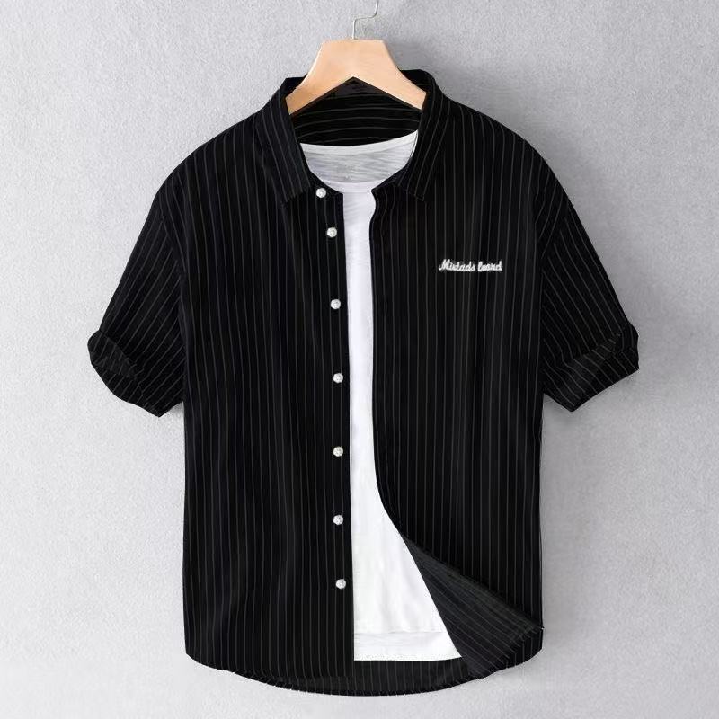 Yc78 black high quality cool silk cotton shirt