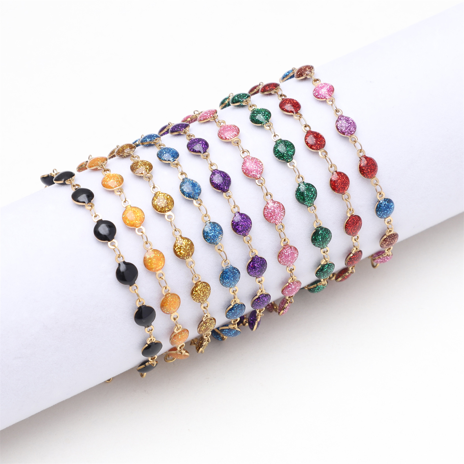 13g Weight Wholesale Jewelry IG Style Geometric Solid Color Titanium Steel Jewelry Set