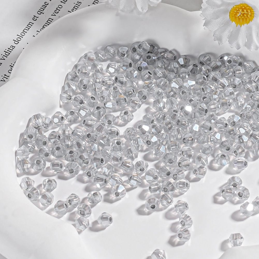 Cuentas sueltas de cristal transparentes, cuentas pequeñas multifacéticas, pulsera, cuentas espaciadoras de vidrio de 4 mm, cadena para teléfono DIY, accesorios de cristal. image 9