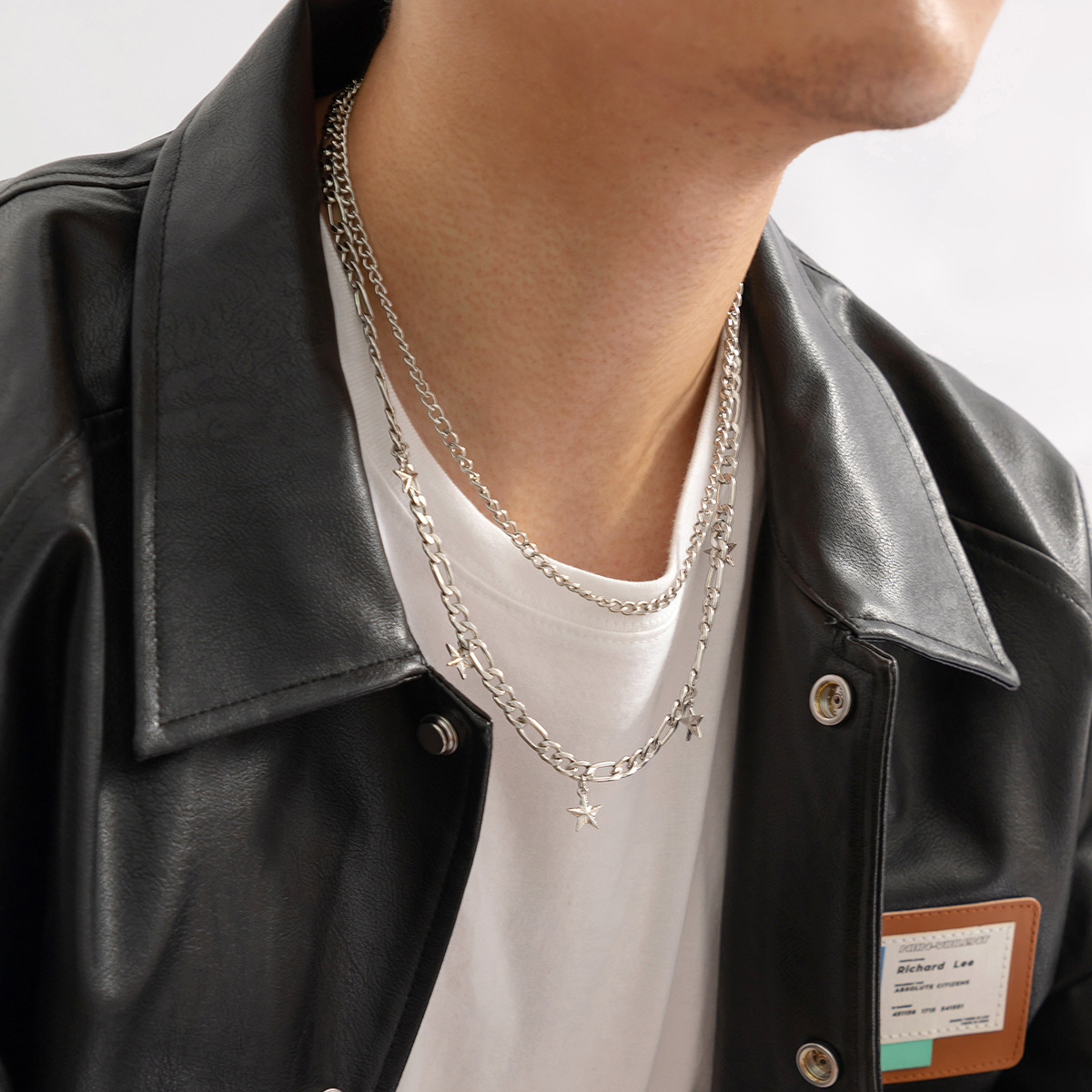1 Piece Hip-Hop Star Alloy Iron Plating Menu0027S Layered Necklaces