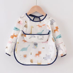 Baby Waterproof Eating Bag, Baby Eating Smock, Kidsren's Anti-Dirty Protective Clothing, Autumn and Winter Pure Cotton Apron, Women's Reverse Dressing