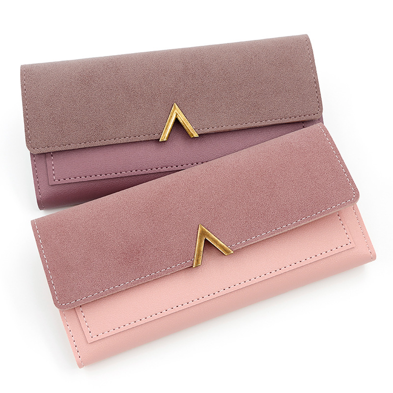 Nueva cartera de las mujeres de moda simple pu larga cartera multi-Tarjeta titular de la tarjeta de embrague al por mayor