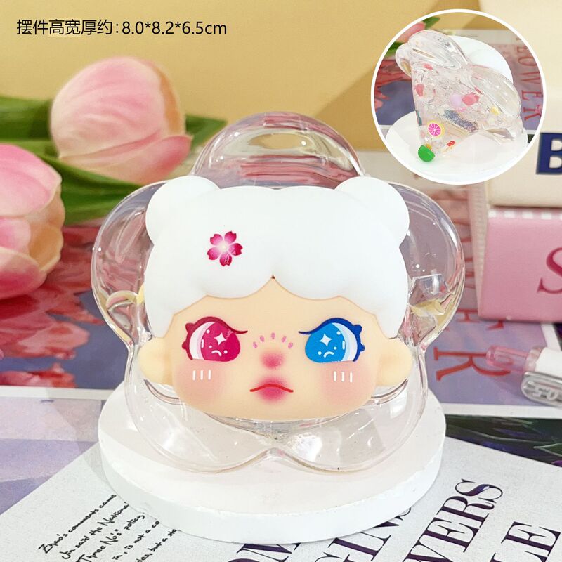 花びらガールアクリル小さなクリエイティブかわいい漫画の装飾品トレンディなガーリーハート寝室の小さなギフトデスクトップ装飾|undefined