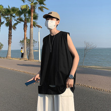 原宿风破洞工装背心男士ins潮牌嘻哈无袖t恤潮流宽松坎肩网红潮流