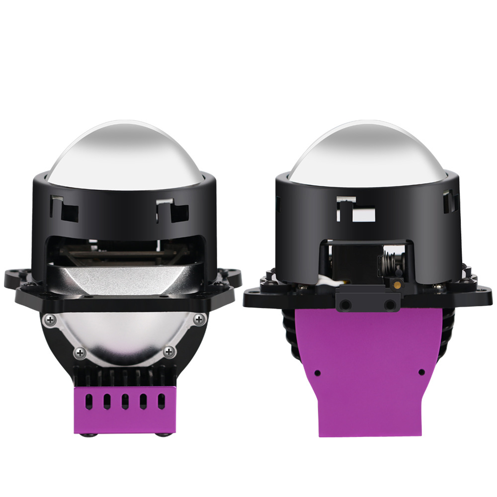 Faros de lente grande LED de doble disparo directo, controladores integrados, lejanos y cercanos, faros de coche de alta translusión de doble luz de 2,5 pulgadas