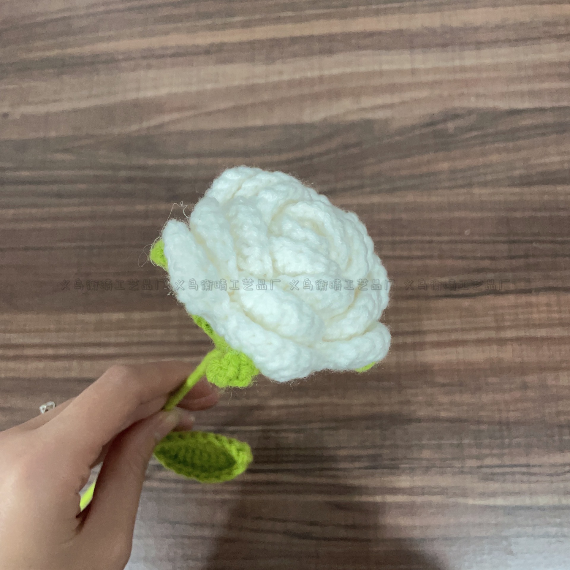 Lily tejido a mano acabado rosa Lily Tulip flor artificial lana ramo regalo