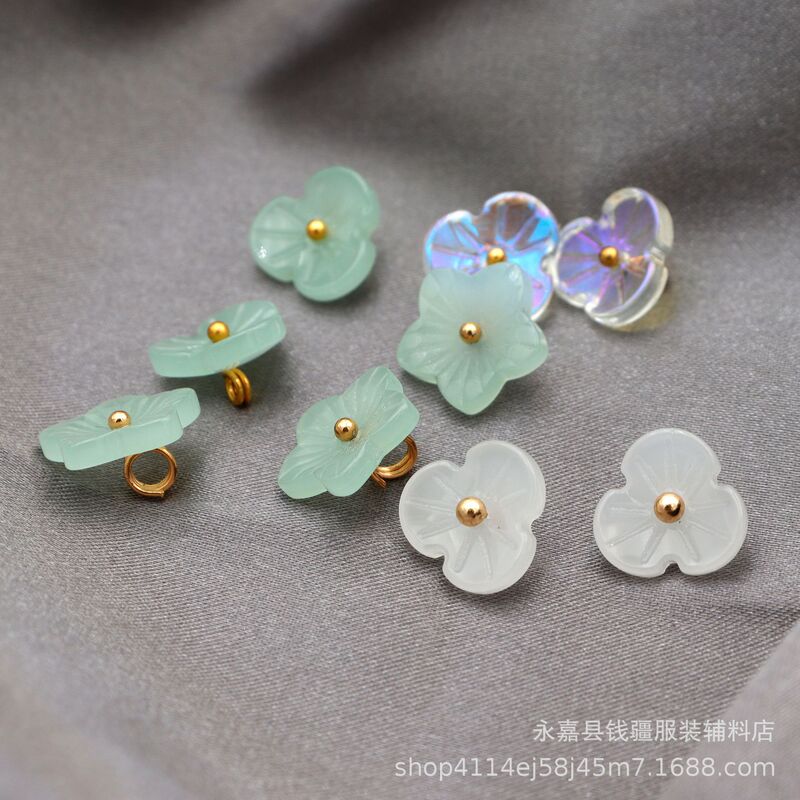 Cheongsam Imitation Jade Button Irregular Flower Shirt Pearl Button Tang Suit Hanfu Dress Cardigan Button Cheongsam Imitation Jade Button Irregular Flower Shirt Pearl Button Tang Suit Hanfu Dress Cardigan Button