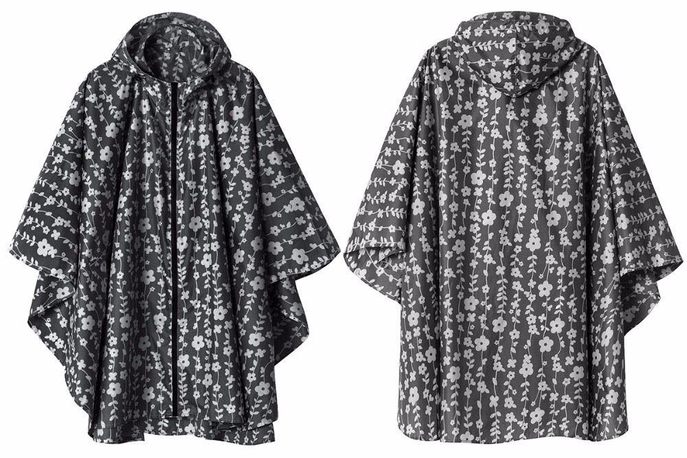 Japon ve Kore moda unisex panço yağmurluk açık bisiklet yürüyüş panço hafif baskılı fermuarlı yağmurluk panço