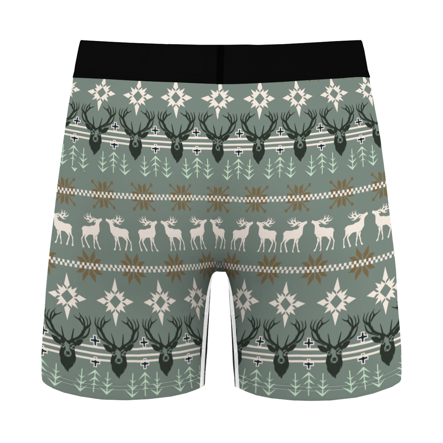 2024 Pantaloni ad angolo piatto traspiranti e comodi da uomo con stampa digitale per cani di Natale nuovi con biancheria intima aderente sul fondo_voghion.com