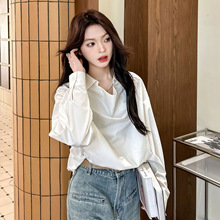 春上新【CH】意法韩系chic设计感小心机中长款衬衫女法式上衣新款