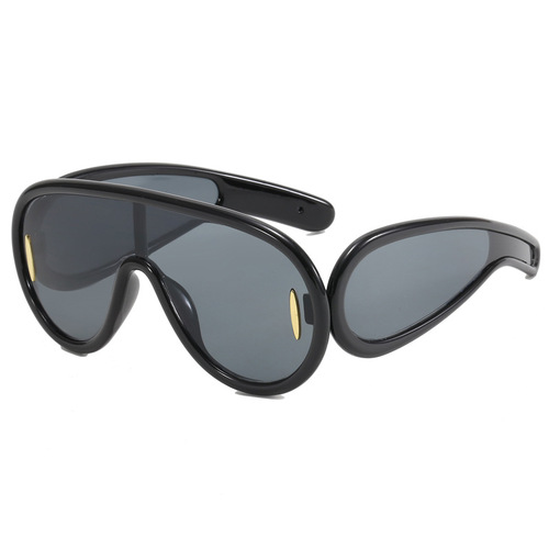  New Large Frame Personalized Sunglasses Toad Mirror Internet Celebrity Exaggerated Sunglasses Anti-UV Hip-Hop Glasses