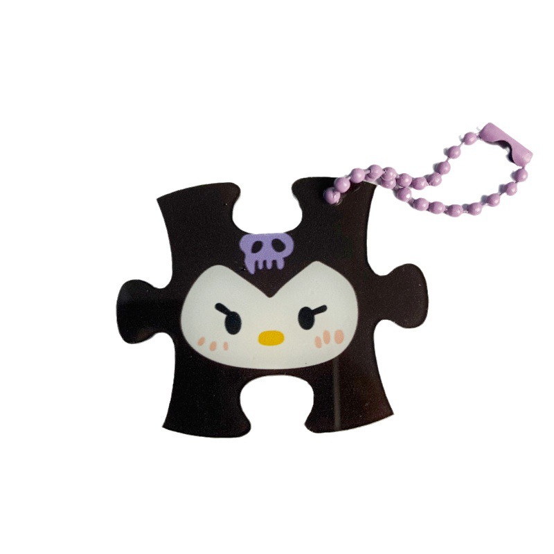 Yugui perro pareja novias mochila cadena Sanrio rompecabezas llavero INS de dibujos animados colgante chica corazón lindo