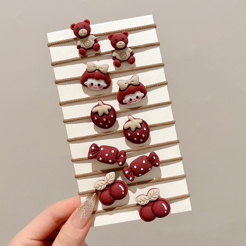 Papá Noel correa de goma para niños navideños vestido de cabello jardín de infantes bebé anillo de cabello de Navidad atmósfera accesorios