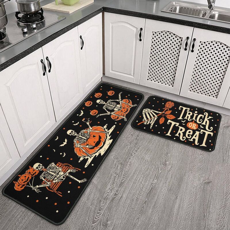 Amazon temu ハロウィン雰囲気ホームクリスタルベルベットキッチンマット玄関ドア滑り止めと汚れにくいドアマットドロップシッピング|undefined