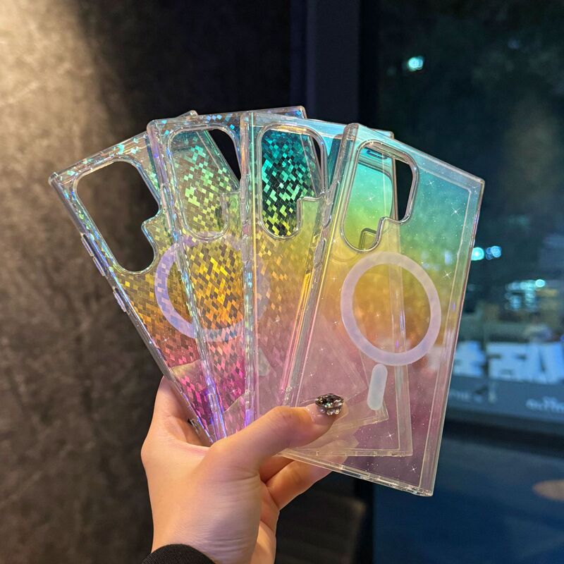 Suitable for Samsung S25Ultrra Color-Plated Mobile Phone Case S23Fe Wireless Magnetic Glitter Color-Changing S24 Hard Case Cross-Border Suitable for Samsung S25Ultrra Color-Plated Mobile Phone Case S23Fe Wireless Magnetic Glitter Color-Changing S24 Hard Case Cross-Border