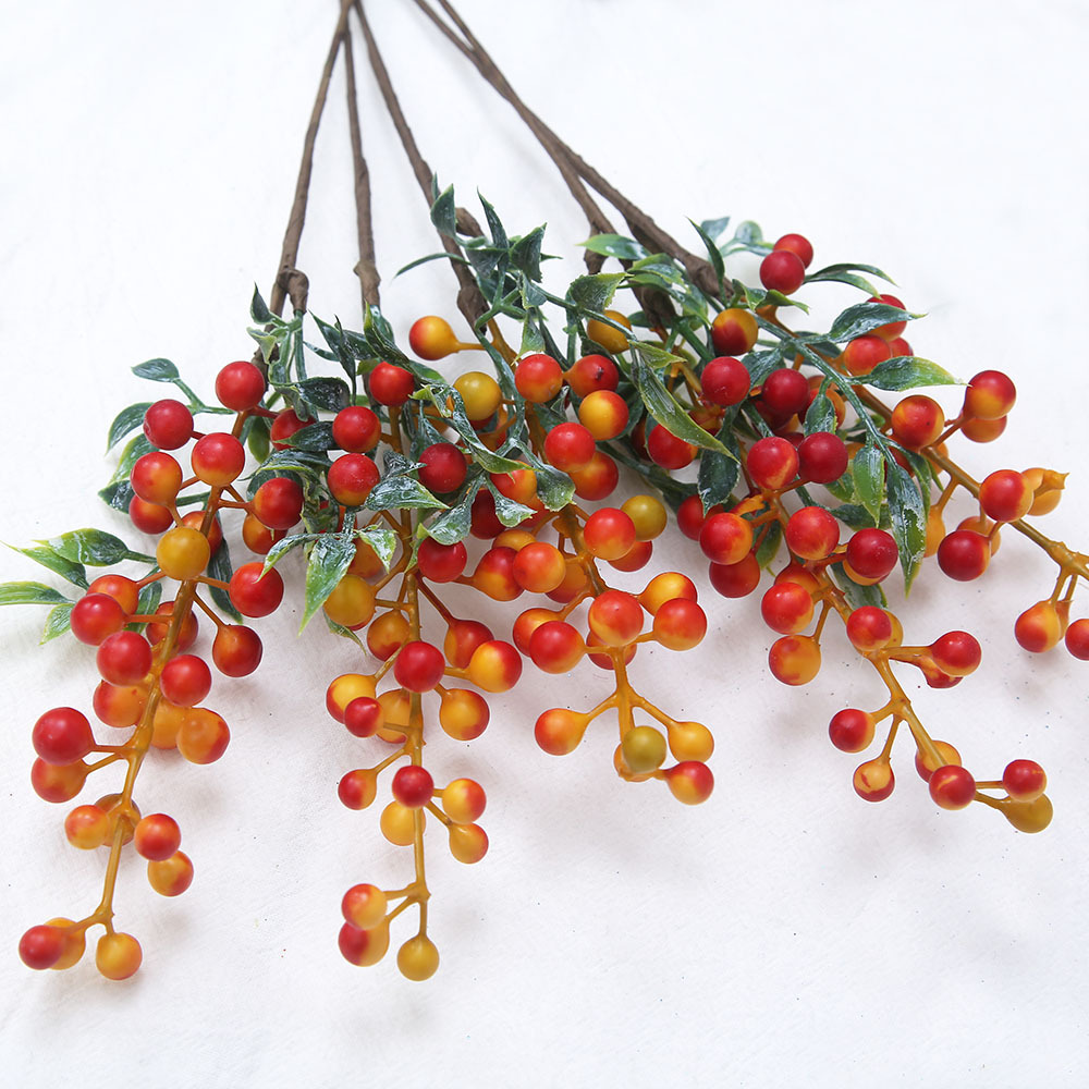 Simulación de bayas de acacia única Simulación de flores Simulación de plantas Accesorios de arranque de flores Bayas de arándano Frutas ricas