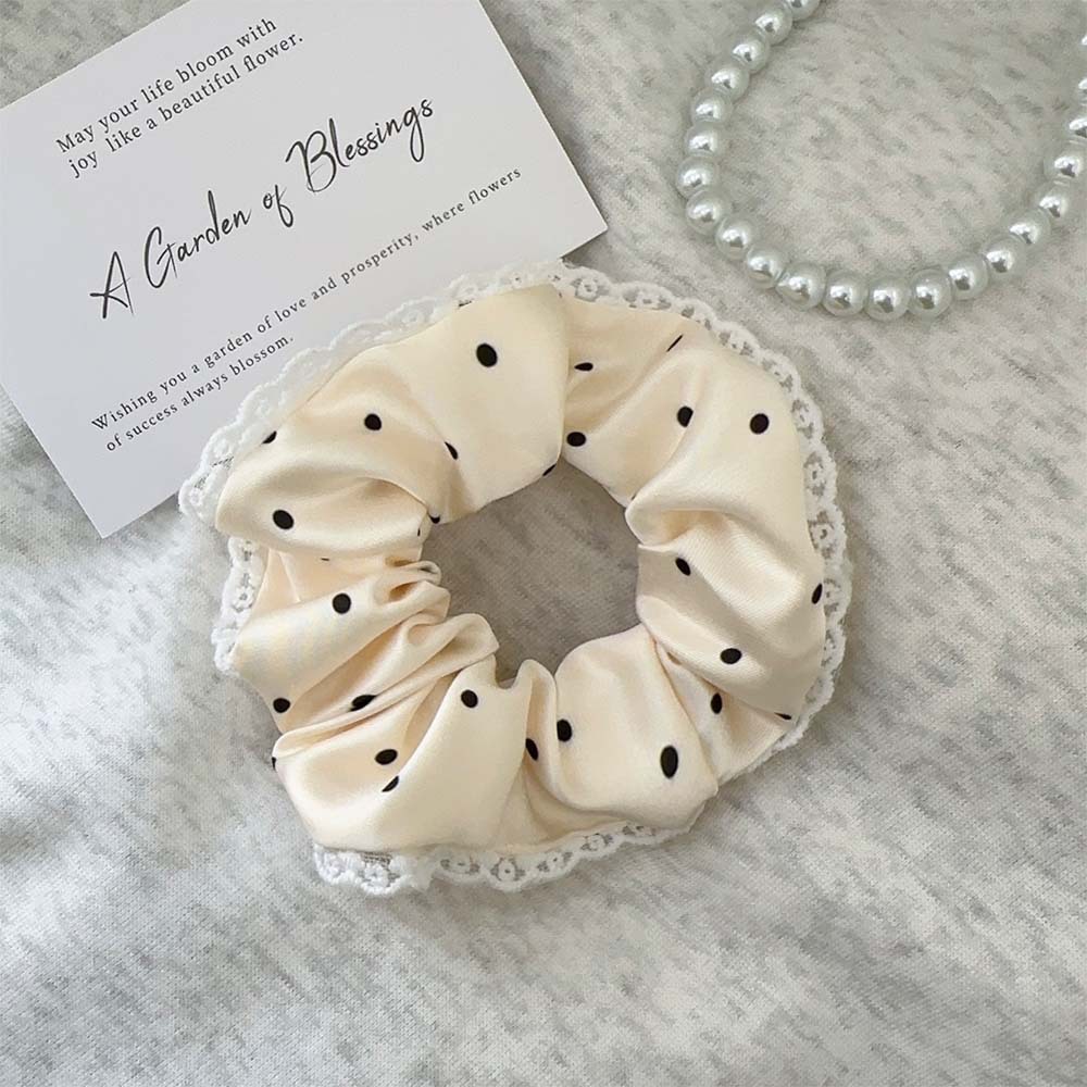 Polka dot lace hair tie