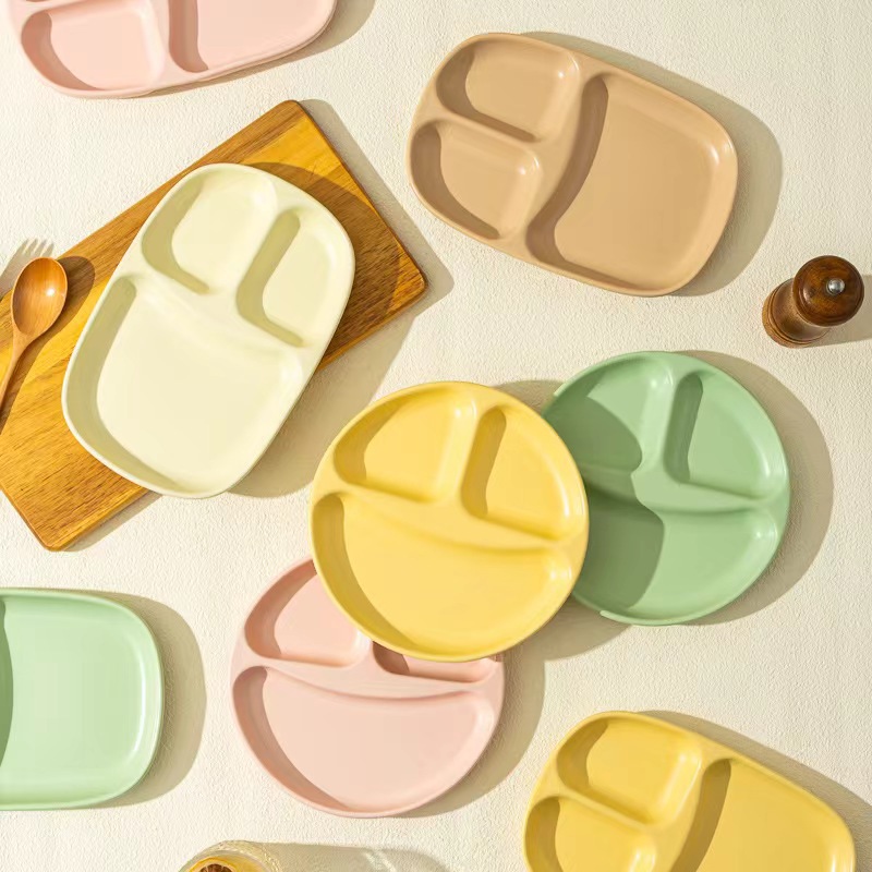 Placa de partición de cerámica japonesa, placa de desayuno para niños, placa de partición creativa, placa de reducción de grasa doméstica de alto valor nominal
