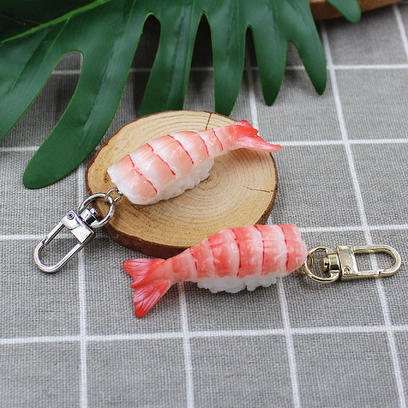 擬似大食玩具置物和風サーモン寿司キーホルダー創意学生プレゼントカバンins