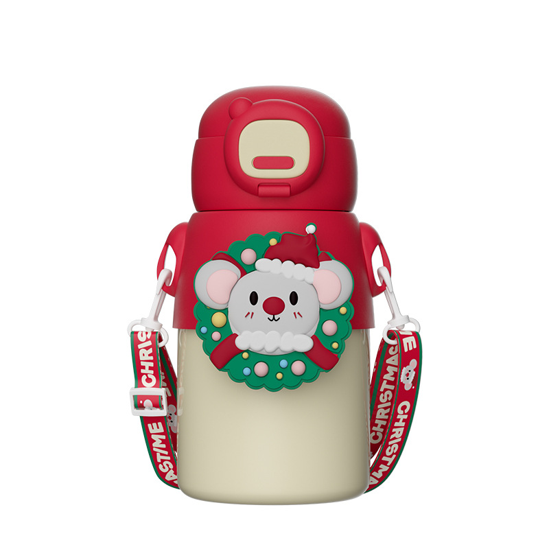 Marca nueva taza de vacío 316 taza giratoria de acero inoxidable de dibujos animados de alta apariencia hombres y mujeres taza de agua Regalo De vacaciones láser logo