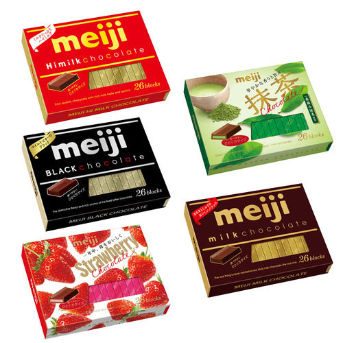 Japan imported Meiji/Meiji pure black milk/extra thick milk/strawberry/piano chocolate 120g