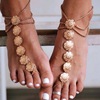 Fashionable metal beach ankle bracelet with tassels, suitable for import, European style, simple and elegant design