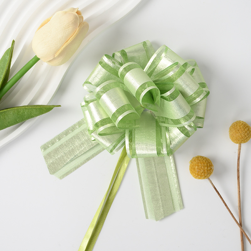 Nuevo transfronterizo 30 tamaño medio de hilo de nieve dibujado flores de decoración de Navidad regalo de flores empaque colorido cebolla dibujar cinta de flores