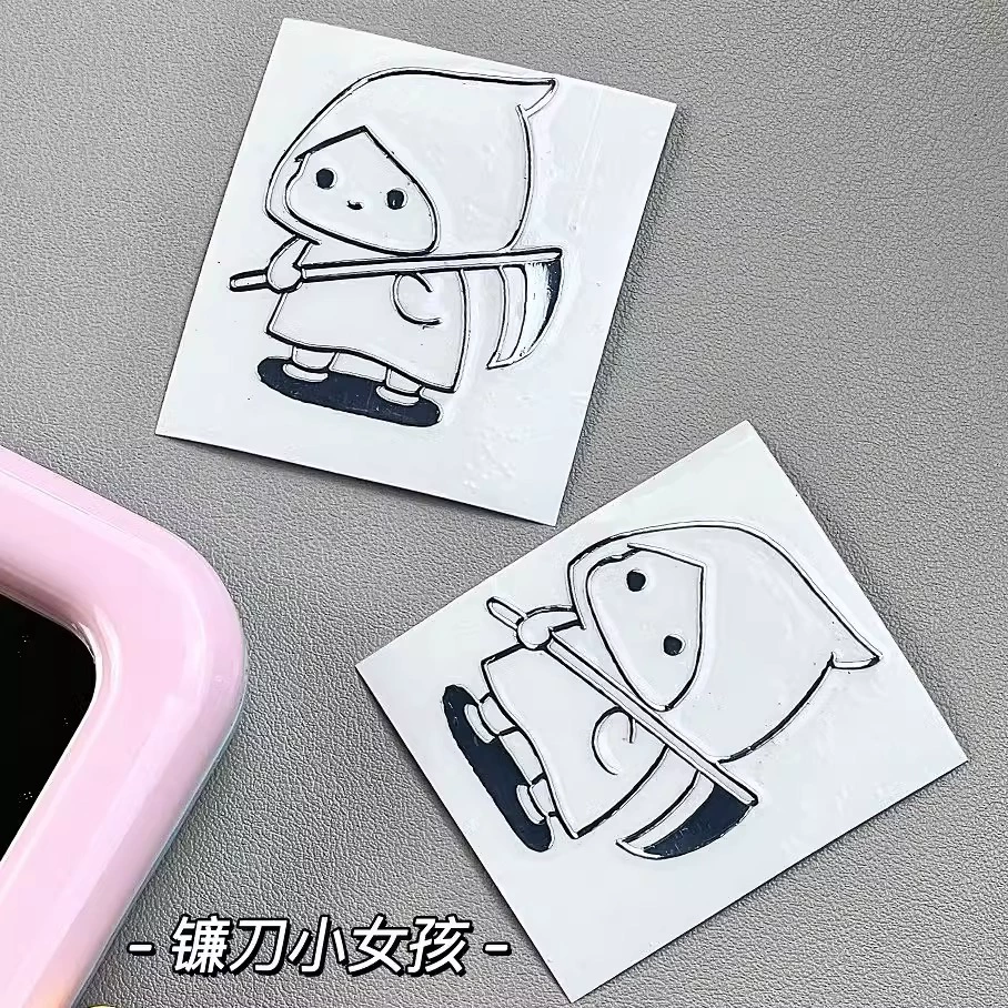 Креативный серп девушка 3D стерео металлическая наклейка водонепроницаемая декоративная наклейка мобильный телефон компьютер вдохновляющий мультфильм панда