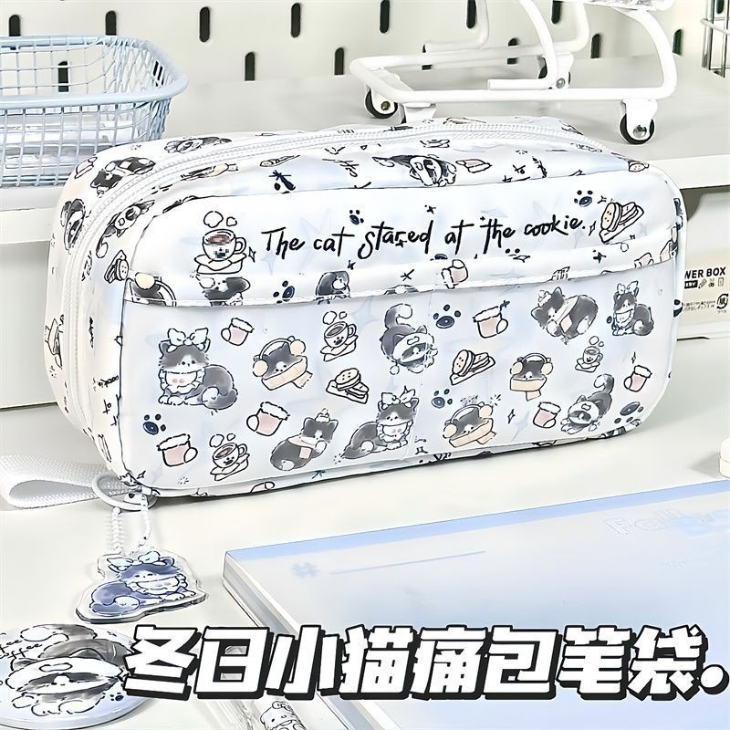 Bolsos de papelería multifuncional para estudiantes de primaria, secundaria y preparatoria, colección grande, corazón de niña, gran capacidad, bolsa de lápices coreana de alto valor