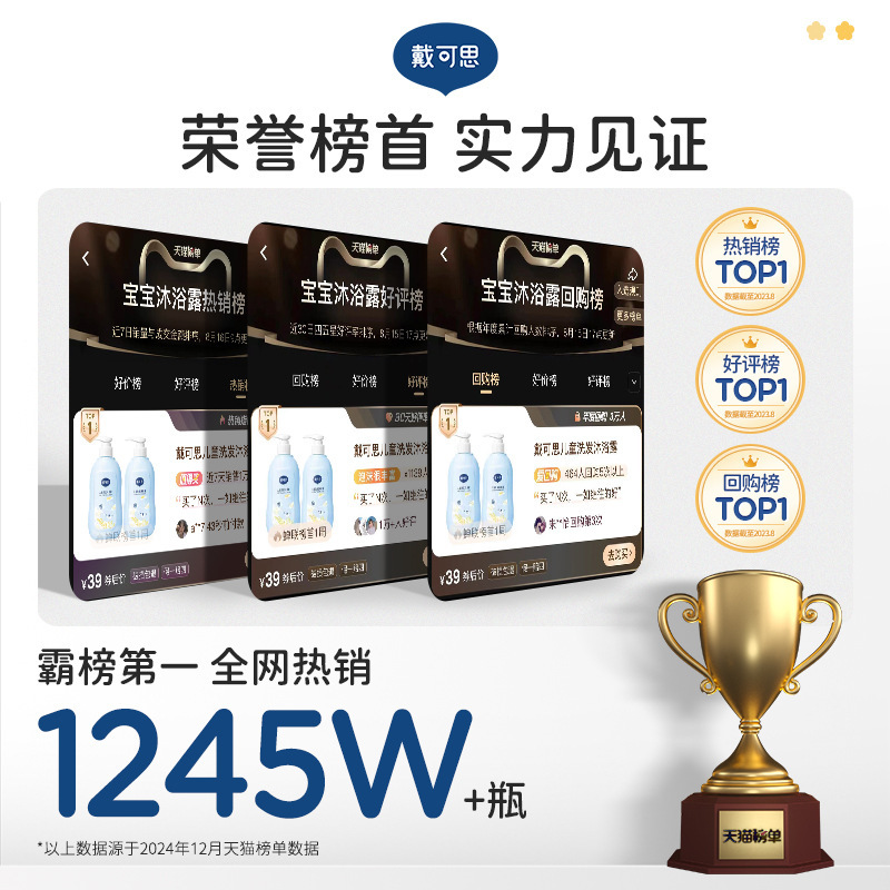 戴可思儿童洗发沐浴露500ml 燕麦牛奶 温和净润力 3岁+|undefined