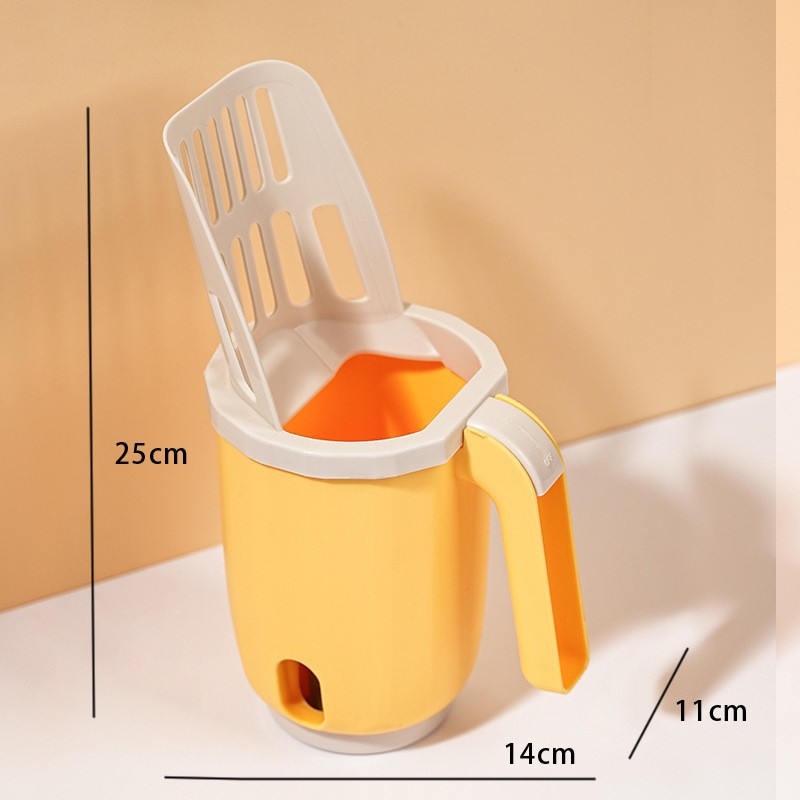 Una sola pala de arena de gato conjunto portátil mascota al por mayor pala de arena de gato entrega un rollo de bolsa de basura degradable personalizada