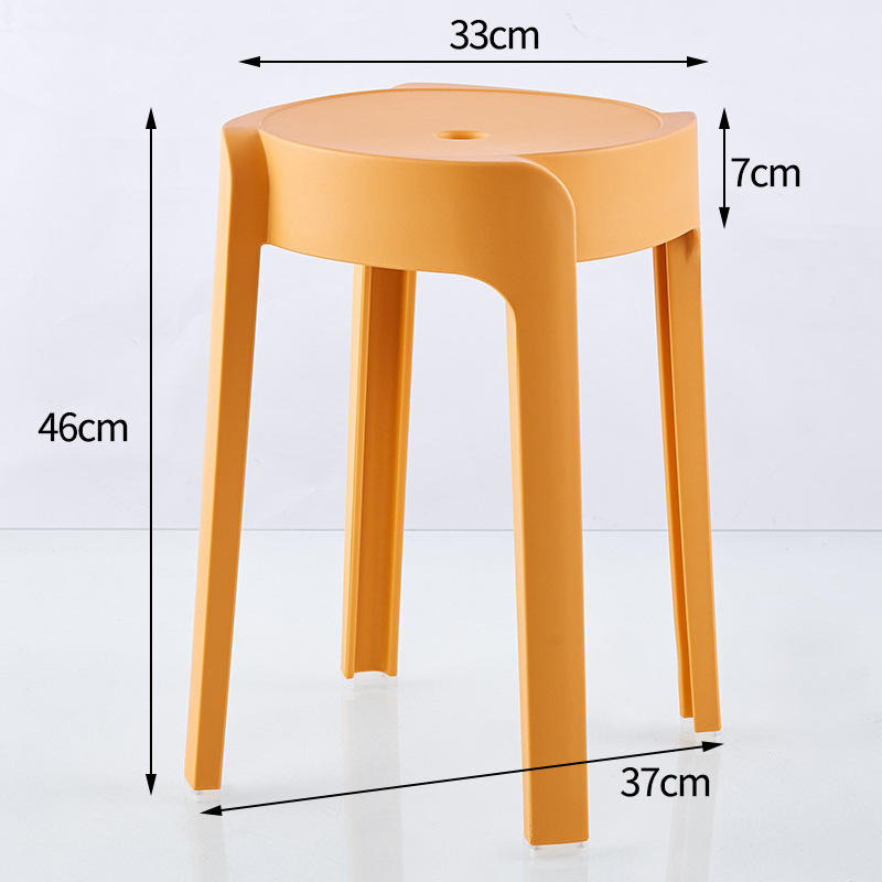 Taburete de plástico casero se puede apilar y engrosar, taburete de ciclón, taburete moderno simple, taburete de mesa de comedor, taburete de ciclón redondo alto