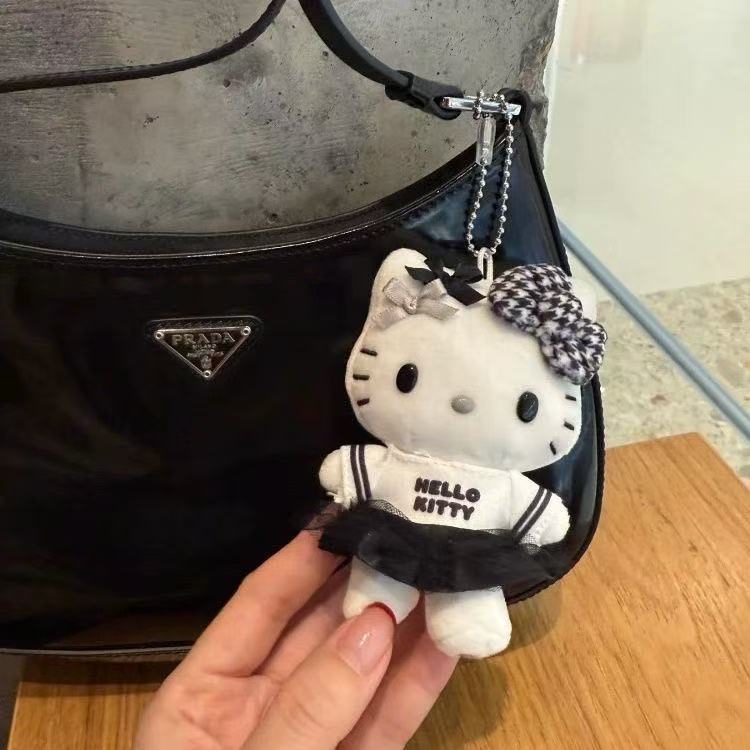 黑白印象hellokitty毛绒挂件公仔钥匙扣娃衣礼物儿童玩具玩偶批发|undefined