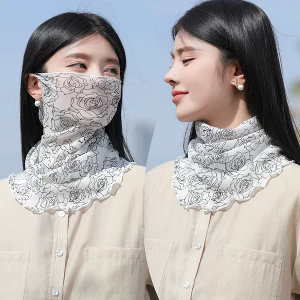 Nylon Summer Thin Multi-functional Varied Mesh Neck Sleeve Turtwire All-match Mask Small Neck Veil Ear-hanging Silk Scarf