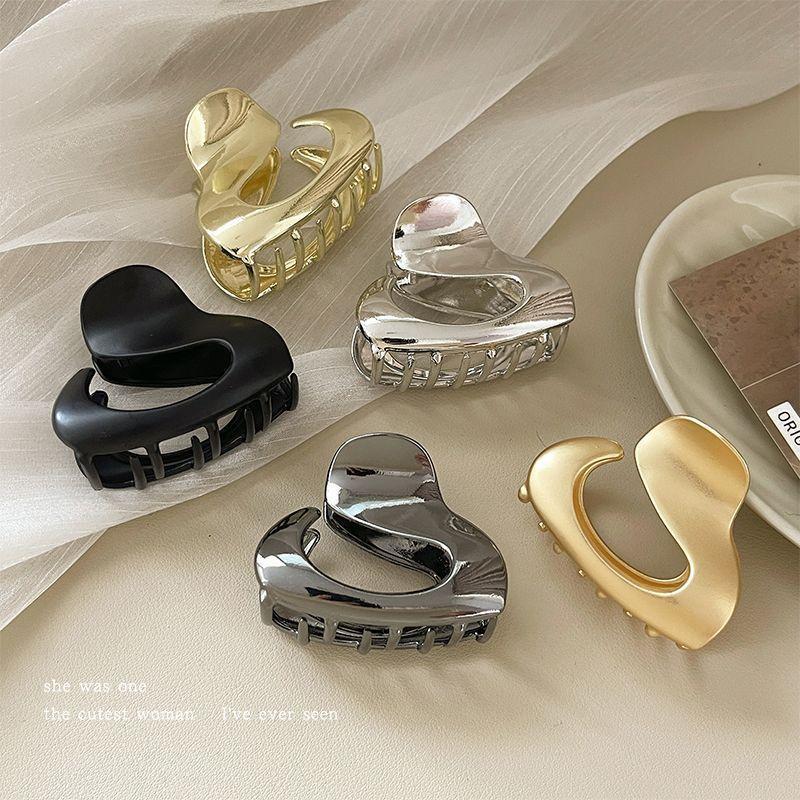 Silver hårklämma för kvinnor elegant shark håraccessoar_voghion.com