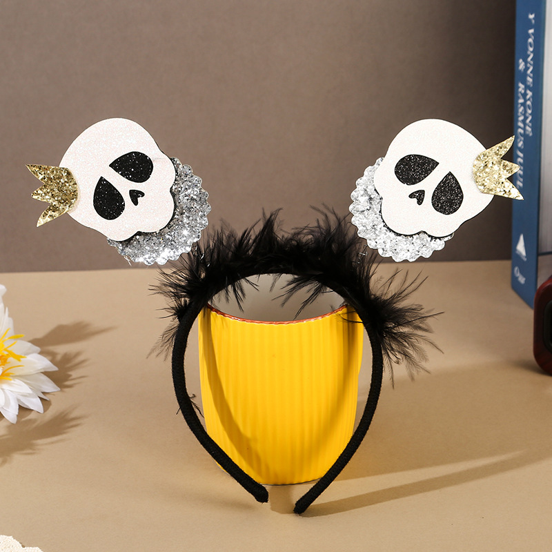 Halloween 2024 nueva decoración de banda de cabello fiesta cosplay cráneo extraña cabeza banda props