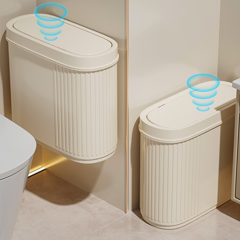Bathroom Trash Can Wall-Mounted Household Narrow Gap Special Toilet Paper Basket with Lid and High Appearance 2025 New Style Bathroom Trash Can Wall-Mounted Household Narrow Gap Special Toilet Paper Basket with Lid and High Appearance 2025 New Style